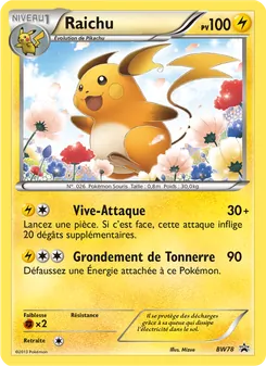 Carte Raichu de l'extension Promo BW, numéro BW78/101