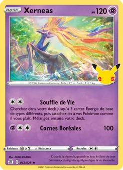 Carte Xerneas de l'extension Célébrations, numéro 12/25