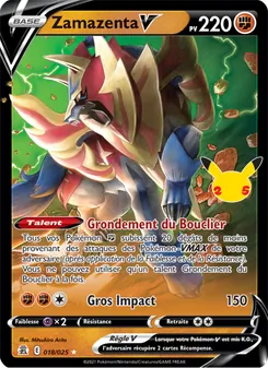 Carte Zamazenta V de l'extension Célébrations, numéro 18/25