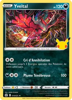 Carte Yveltal de l'extension Célébrations, numéro 19/25