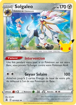 Carte Solgaleo de l'extension Célébrations, numéro 21/25