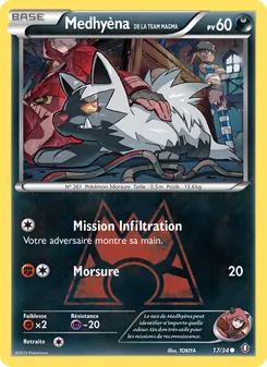 Carte Medhyèna de la Team Magma de l'extension Double Danger, numéro 17/34