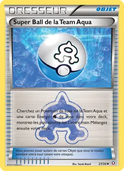 Carte Super Ball de la Team Aqua de l'extension Double Danger, numéro 27/34