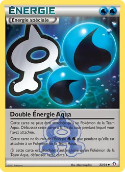 Carte Double Énergie Aqua de l'extension Double Danger, numéro 33/34