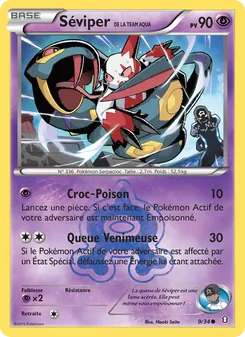 Carte Séviper de la Team Aqua de l'extension Double Danger, numéro 9/34