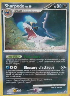 Carte Sharpedo de l'extension Merveilles Secrètes, numéro 37/132