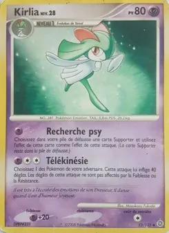 Carte Kirlia de l'extension Merveilles Secrètes, numéro 53/132