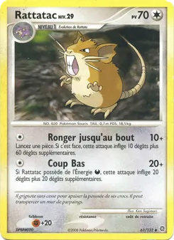 Carte Rattatac de l'extension Merveilles Secrètes, numéro 61/132