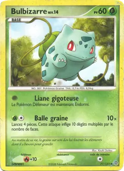 Carte Bulbizarre de l'extension Merveilles Secrètes, numéro 77/132