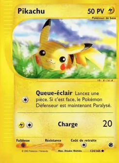 Carte Pikachu de l'extension Expedition, numéro 124/165
