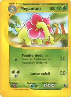 Carte Méganium de l'extension Expedition, numéro 53/165