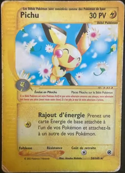 Carte Pichu de l'extension Expedition, numéro 58/165