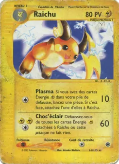 Carte Raichu de l'extension Expedition, numéro 61/165