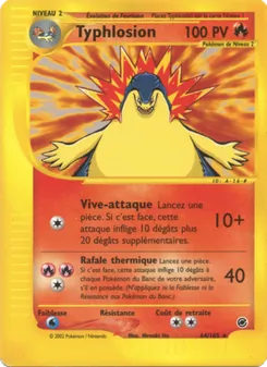 Carte Typhlosion de l'extension Expedition, numéro 64/165