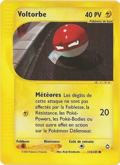 Carte Voltorbe de l'extension Aquapolis, numéro 115/147