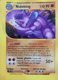 Carte Nidoking de l'extension Aquapolis, numéro 24/147