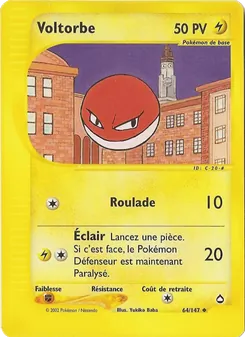 Carte Voltorbe de l'extension Aquapolis, numéro 64/147