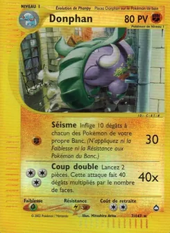 Carte Donphan de l'extension Aquapolis, numéro 7/147