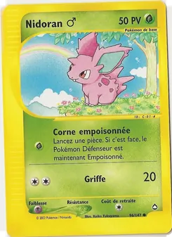 Carte Nidoran ♂ de l'extension Aquapolis, numéro 96/147