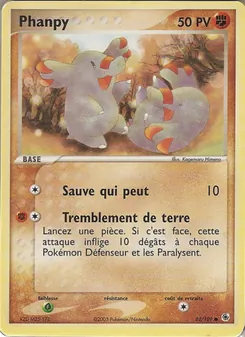 Carte Phanpy de l'extension EX Rubis & Saphir, numéro 62/109