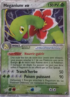 Carte Meganium ex de l'extension EX Forces Cachées, numéro 106/115
