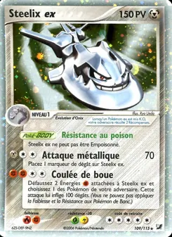 Carte Steelix ex de l'extension EX Forces Cachées, numéro 109/115