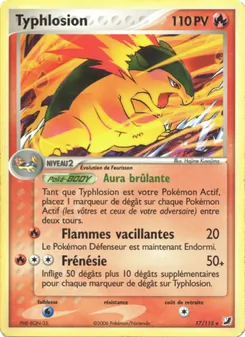 Carte Typhlosion de l'extension EX Forces Cachées, numéro 17/115