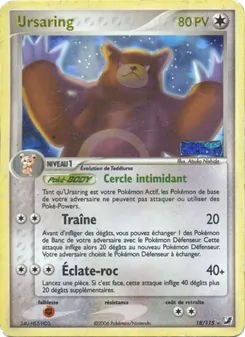 Carte Ursaring de l'extension EX Forces Cachées, numéro 18/115