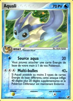 Carte Aquali de l'extension EX Forces Cachées, numéro 19/115