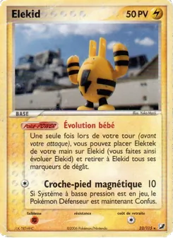Carte Élekid de l'extension EX Forces Cachées, numéro 23/115