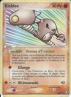 Carte Kicklee de l'extension EX Forces Cachées, numéro 25/115