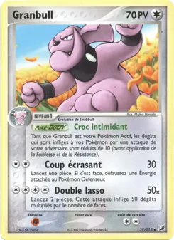 Carte Granbull de l'extension EX Forces Cachées, numéro 39/115