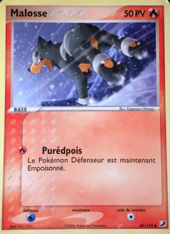Carte Malosse de l'extension EX Forces Cachées, numéro 60/115