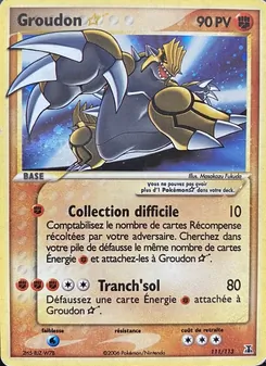 Carte Groudon ☆ de l'extension EX Espèces Delta, numéro 111/113
