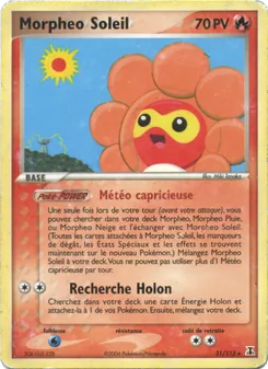 Carte Morpheo Soleil de l'extension EX Espèces Delta, numéro 31/113