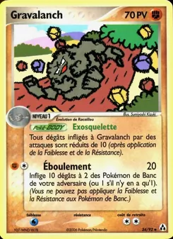 Carte Gravalanch de l'extension EX Créateurs de légendes, numéro 34/92
