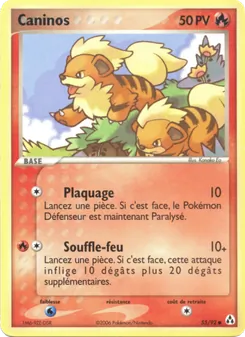 Carte Caninos de l'extension EX Créateurs de légendes, numéro 55/92