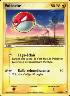 Carte Voltorbe de l'extension EX Créateurs de légendes, numéro 68/92