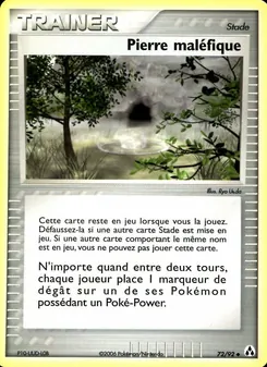 Carte Pierre maléfique de l'extension EX Créateurs de légendes, numéro 72/92