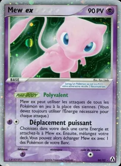 Carte Mew ex de l'extension EX Créateurs de légendes, numéro 88/92