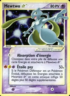 Carte Mewtwo ☆ de l'extension EX Fantômes Holon, numéro 103/110