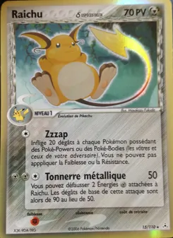 Carte Raichu δ de l'extension EX Fantômes Holon, numéro 15/110