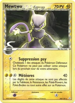 Carte Mewtwo δ de l'extension EX Fantômes Holon, numéro 24/110