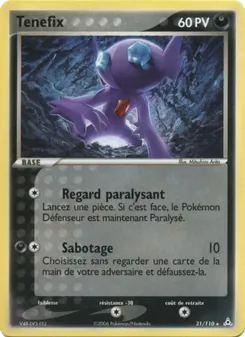 Carte Ténéfix de l'extension EX Fantômes Holon, numéro 31/110