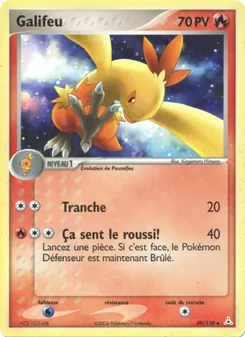 Carte Galifeu de l'extension EX Fantômes Holon, numéro 39/110