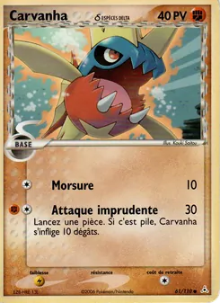 Carte Carvanha δ de l'extension EX Fantômes Holon, numéro 61/110
