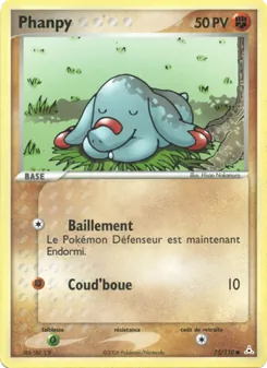 Carte Phanpy de l'extension EX Fantômes Holon, numéro 75/110