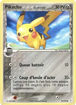Carte Pikachu δ de l'extension EX Fantômes Holon, numéro 79/110