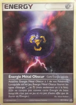 Carte Énergie Métal Obscur de l'extension EX Fantômes Holon, numéro 97/110