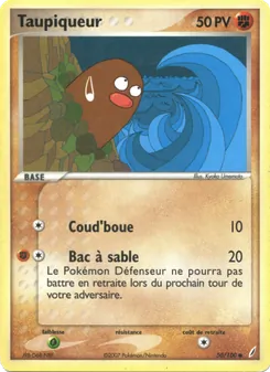 Carte Taupiqueur de l'extension EX Gardiens de Cristal, numéro 50/100